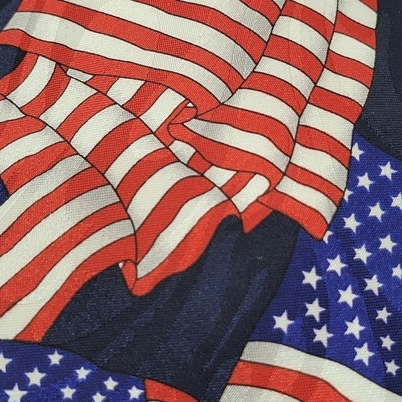 Hand Made Patriotic Americana Men's Tie - Picture 3 of 4